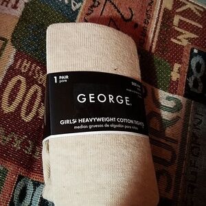 George Girls Heavyweight Cotton Tights sz 4/6 Lot of 3 Pair